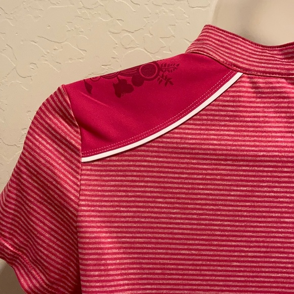PEARL IZUMI SELECT full zip front Pink & White stripe and flower jersey Sz Small - Picture 8 of 16